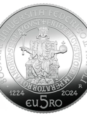 5 EURO 2024 ITALIA 800° UNIVERSITA' FEDERICO II DI NAPOLI PROOF IN CONFEZIONE ZECCA