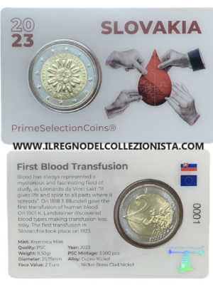 2 EURO 2023 SLOVACCHIA IN CARD PRIMESELECTIONCOINS FDC