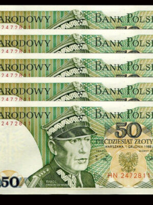POLONIA 1 BANCONOTA DA 50 ZLOTYCH 1986/88 UNC FDS