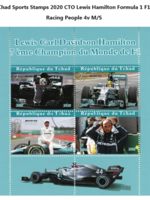 FRANCOBOLLI LEWIS HAMILTON MERCEDES 7 VOLTE CAMPIONE DEL MONDO NUOVI