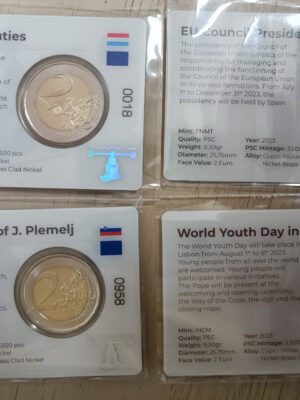 LOTTO DA 21 MONETE DA 2 EURO 2023 IN CARD PRIMESELECTIONSCOINS FDC INTROVABILI