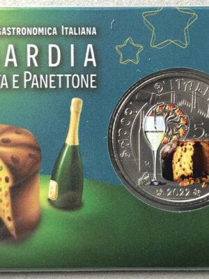 5 EURO 2022 COINCARD IZPS ITALIA FRANCIACORTA E PANETTONE LOMBARDIA
