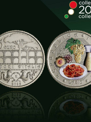 5 EURO 2023 ITALIA IZPS COINCARD LAZIO FRASCATI E AMATRICIANA FDC