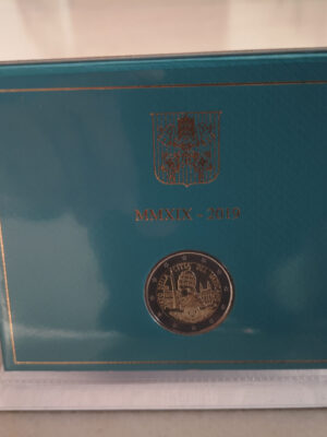 VATICANO 2 EURO 2019 90° ISTITUZIONE DELLO STATO VATICANO FDC IN FOLDER ORIGINALE