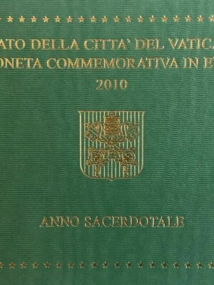 VATICANO 2 EURO 2010 ANNO SACERDOTALE FDC IN FOLDER ORIGINALE