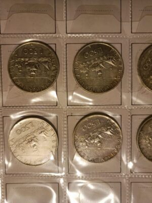 LOTTO 8 MONETE IN ARGENTO 500 LIRE CARAVELLE CIRCOLATE