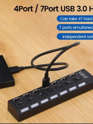 MULTI PRESA USB 7 PORTE CON INTERRUTTORI SINGOLI, UTILISSIMA PER IL TUO LAVORO