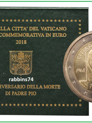 2 euro 2018 Vaticano Padre Pio in folder FDC