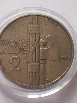 BUONO DA 2 LIRE 1924 VITTORIO EMANUELE III COME DA FOTO