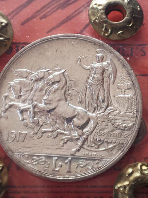 1 LIRA 1917 ARGENTO REGNO D'ITALIA VITTORIO EMANUELE III SPL/FDC