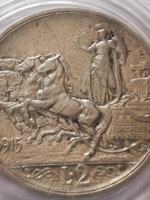 2 LIRE 1915 ARGENTO REGNO D'ITALIA VITTORIO EMANUELE III