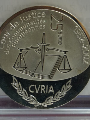 25 EURO LUSSEMBURGO 2002 IN ARGENTO CORTE DI GIUSTIZIA FS PROOF