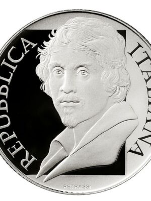 5 EURO 2021 CARAVAGGIO IN ARGENTO FONDO SPECCHIO REPUBBLICA ITALIANA