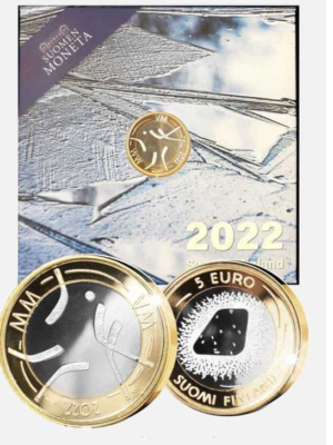 5 EURO 2022 FINLANDIA CAMPIONATI MONDIALI DI HOCKEY PROOF UNC