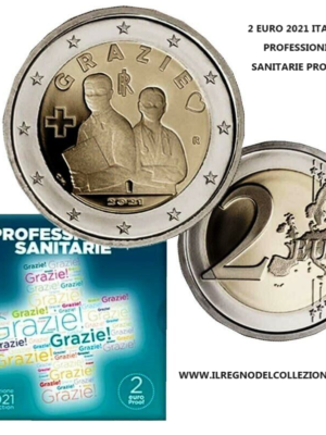 2 EURO 2021 ITALIA PROOF FS UNC PROFESSIONI SANITARIE IN CONFEZIONE ZECCA