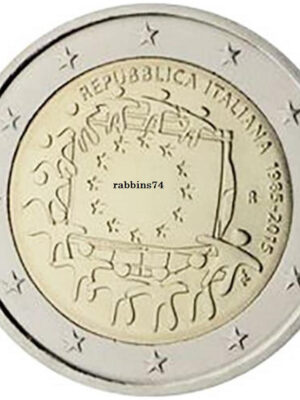 2 euro 2015 Italia 30° Bandiera europea FDC