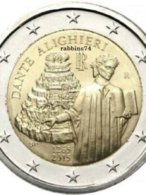 2 euro 2015 Italia 750° Dante Alighieri FDC