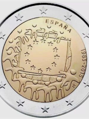 2 euro 2015 Spagna Bandiera europea FDC