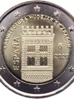 2 euro 2020 Spagna torre aragonese FDC