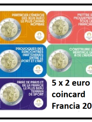 Francia 2 euro 2022 Olimpiadi di Paris 5 coincard FDC
