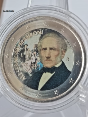 2 EURO COLORATO ITALIA 2023 ALESSANDRO MANZONI FDC