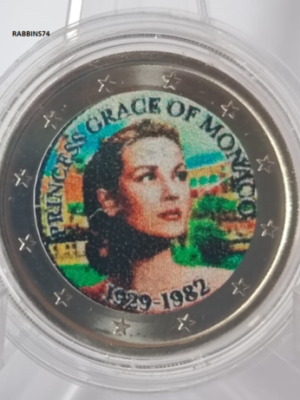 2 EURO COLORATO GRACE KELLY MONACO FANTASY SOUVENIR FDC