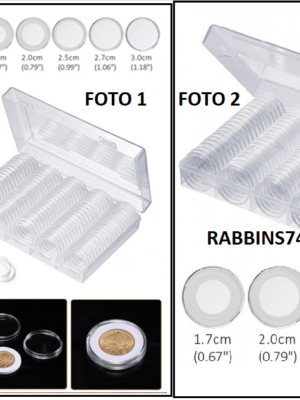 BOX SCATOLA CON 100 CAPSULE PER MONETE DA 2 EURO NUOVA