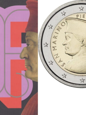 2 EURO 2022 SAN MARINO PIER DELLA FRANCESCA IN FOLDER FDC