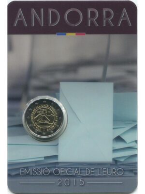 2 EURO 2015 ANDORRA IN FOLDER MAGGIORE ETA' FDC