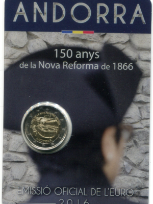2 EURO 2016 ANDORRA NUOVA RIFORMA FDC IN FOLDER