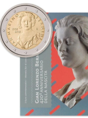 2 EURO 2018 SAN MARINO LORENZO BERNINI IN FOLDER FDC