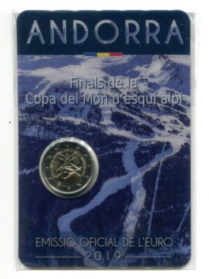 2 EURO 2019 ANDORRA FINALE COPPA DEL MONDO DI SCI IN FOLDER FDC
