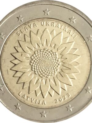 2 EURO 2023 LETTONIA GIRASOLE - SOLIDARIETA' ALL'UCRAINA - FDC