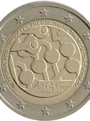 2 EURO 2023 CIPRO 60° BANCA CENTRALE DI CIPRO FDC