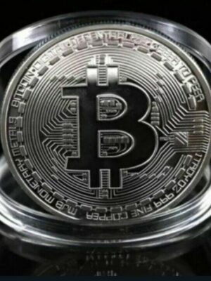 BITCOIN COLOR ARGENTO BELLISSIMO NUOVO