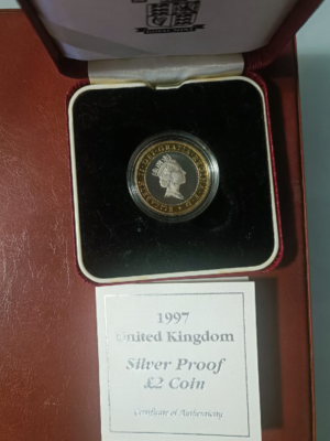 TWO POUNDS REGINA ELISABETTA PROOF IN ARGENTO IN CONFEZIONE ORIGINALE