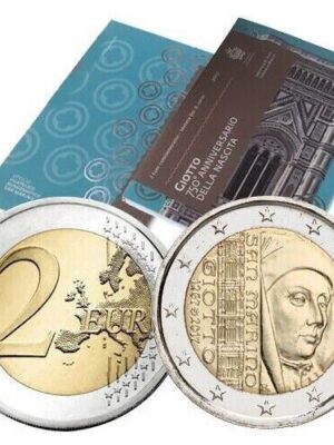 2 EURO 2017 SAN MARINO 750° NASCITA DI GIOTTO FDC