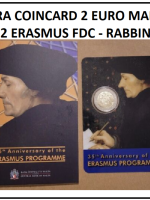 2 EURO 2022 MALTA COINCARD ERASMUS FDC