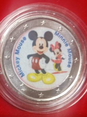 2 EURO FDC CON IMPRESSA L'IMMAGINE DI MICKEY MOUSE MINNIE