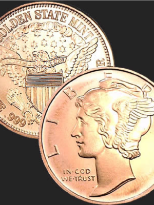 1 ONCIA DI RAME PURO MERCURY DIME LIBERTY FDC