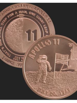 1 ONCIA DI RAME PURO MISSIONE APOLLO 11 FDC SPETTACOLARE