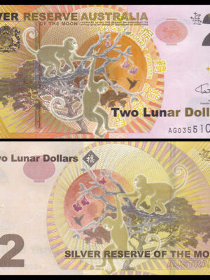 banconota Australia 2 dollari FDS Lunari Silver Riserve 2016 UNC