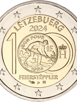 2 EURO 2024 LUSSEMBURGO 100° FRANCO LUSSEMBURGHESE FDC