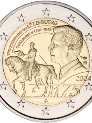 2 EURO 2024 LUSSEMBURGO 175° MORTE DI GUGLIELMO FDC
