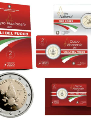 2 EURO 2020 COINCARD VIGILI DEL FUOCO FDC ITALIA