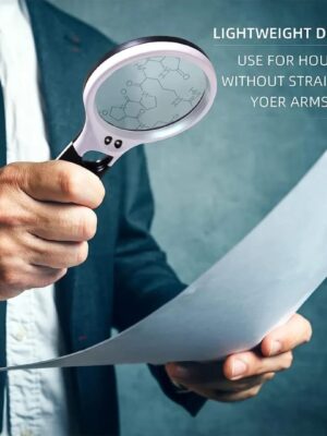 LENTE D'INGRANDIMENTO BIANCA PORTATILE 45X CON 3 LUCI A LED