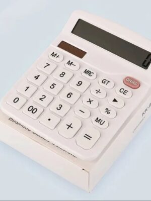 CALCOLATRICE A RICARICA SOLARE E PILE - MANEGGEVOLE E CON TASTI COMODI - COLORE DISPONIBILE: BIANCO