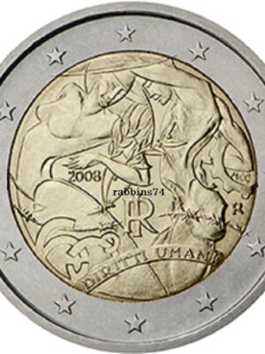 2 euro Italia 2008 Diritti dell'uomo FDC