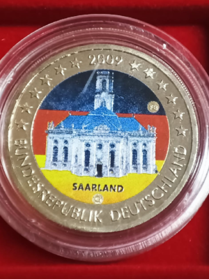 2 EURO 2009 SAARLAND GERMANIA COLORATA FDC
