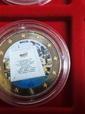 2 EURO 2015 MALTA PROCLAMAZIONE DELLA REPUBBLICA COLORATA FDC